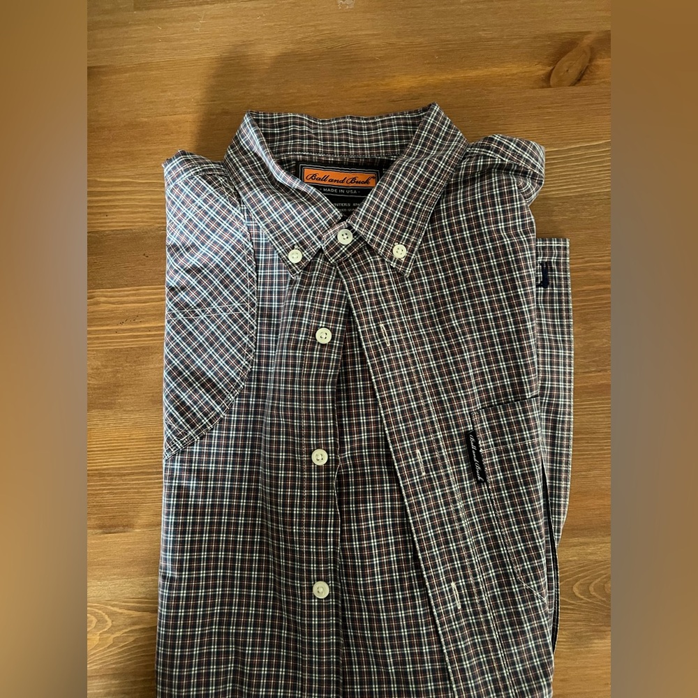 Brown and White Casual Button Down Shirt with Classic Plaid Pattern